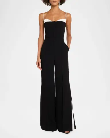 Simkhai Hazel Pleated-Inset Bustier Jumpsuit | Thumbnail 2
