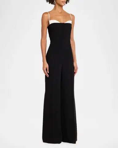 Simkhai Hazel Pleated-Inset Bustier Jumpsuit | Thumbnail 4