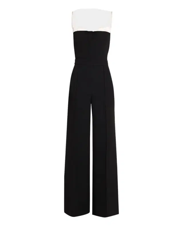 SIMKHAI Hazel Pleated-Inset Bustier Jumpsuit