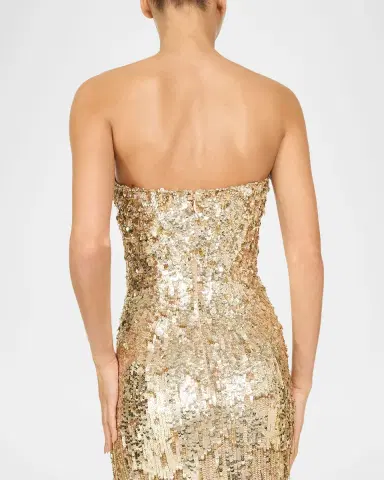 Jenny Packham Kimi Strapless Textured Sequin Gown | Thumbnail 4 Jenny Packham Kimi Strapless Textured Sequin Gown | Thumbnail 4