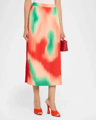 Misook Pleated Crepe Midi Skirt | Thumbnail 4