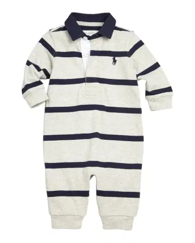 Polo Ralph Lauren Boy's Striped Cotton Jersey Rugby Coverall | Thumbnail 1