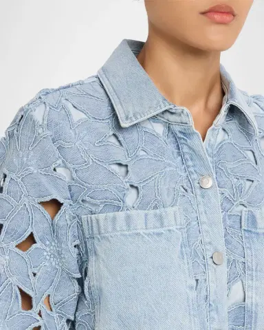 Simkhai Calyn Embroidered Denim Mini Dress | Thumbnail 5 Simkhai Calyn Embroidered Denim Mini Dress | Thumbnail 5