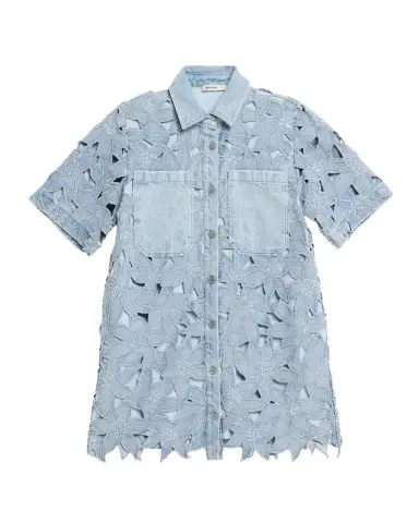 Simkhai Calyn Embroidered Denim Mini Dress | Thumbnail 1 Simkhai Calyn Embroidered Denim Mini Dress | Thumbnail 1