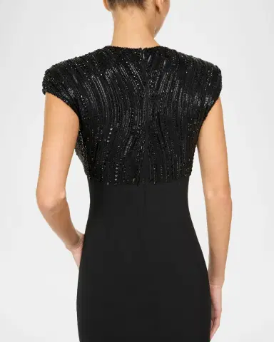 Jenny Packham Moonveil Tonal Sequin Cap-Sleeve Gown | Thumbnail 4 Jenny Packham Moonveil Tonal Sequin Cap-Sleeve Gown | Thumbnail 4