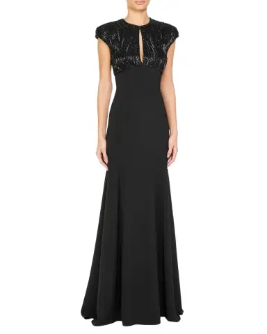 Jenny Packham Moonveil Tonal Sequin Cap-Sleeve Gown | Thumbnail 1 Jenny Packham Moonveil Tonal Sequin Cap-Sleeve Gown | Thumbnail 1
