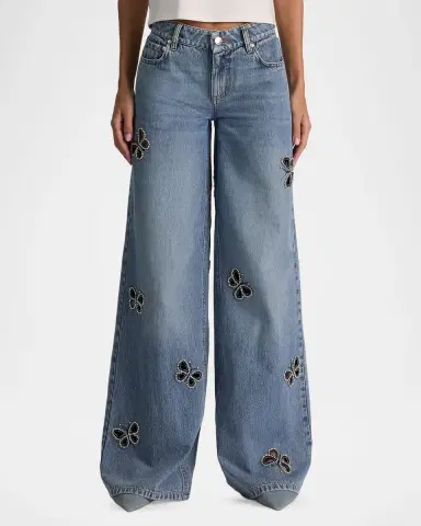 Alice + Olivia Amazing Embellished Cutout Jeans | Thumbnail 4 Alice + Olivia Amazing Embellished Cutout Jeans | Thumbnail 4