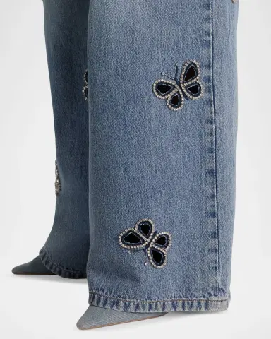 Alice + Olivia Amazing Embellished Cutout Jeans | Thumbnail 5 Alice + Olivia Amazing Embellished Cutout Jeans | Thumbnail 5