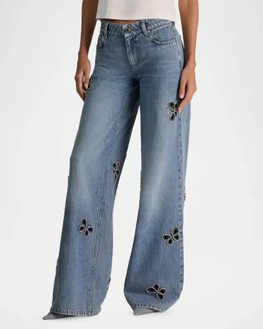 Alice + Olivia Amazing Embellished Cutout Jeans | Thumbnail 6 Alice + Olivia Amazing Embellished Cutout Jeans | Thumbnail 6