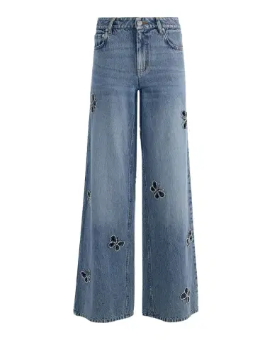 Alice + Olivia Amazing Embellished Cutout Jeans | Thumbnail 1 Alice + Olivia Amazing Embellished Cutout Jeans | Thumbnail 1
