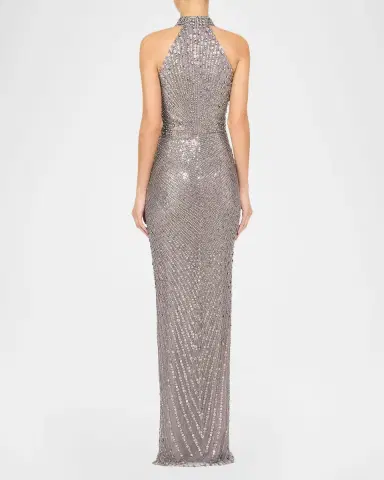 Jenny Packham Whisper Beaded Halter Gown | Thumbnail 2 Jenny Packham Whisper Beaded Halter Gown | Thumbnail 2