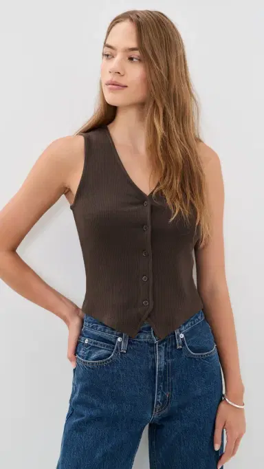 Madewell Ribbed V-Neck Vest | Thumbnail 2 Madewell Ribbed V-Neck Vest | Thumbnail 2