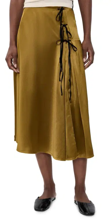Ganni Fluid Satin Tie String Midi Skirt | Thumbnail 1 Ganni Fluid Satin Tie String Midi Skirt | Thumbnail 1
