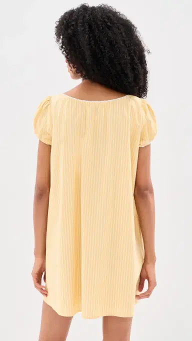 LE BOP Babydoll Mini Dress Lime/White Stripe L | Thumbnail 3