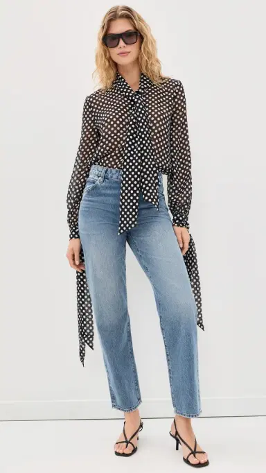 Frame The Polka Dot Nouvelle Blouse Black multi L | Thumbnail 2 Frame The Polka Dot Nouvelle Blouse Black multi L | Thumbnail 2