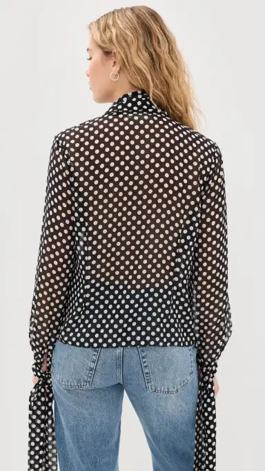 Frame The Polka Dot Nouvelle Blouse Black multi L | Thumbnail 4 Frame The Polka Dot Nouvelle Blouse Black multi L | Thumbnail 4