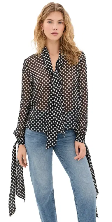 Frame The Polka Dot Nouvelle Blouse Black multi L | Thumbnail 1 Frame The Polka Dot Nouvelle Blouse Black multi L | Thumbnail 1