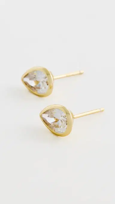 SHASHI Danjou Stud Earrings Gold One Size | Thumbnail 4