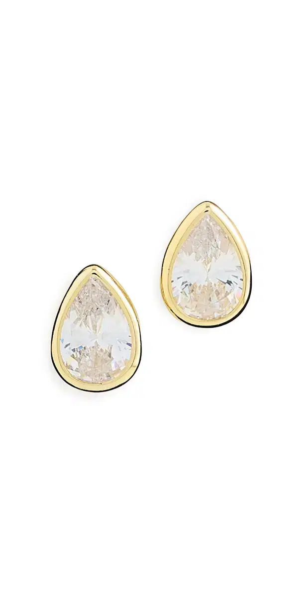SHASHI Danjou Stud Earrings Gold One Size