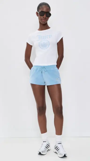 Sporty & Rich Juicy Emblem Essentials Tee White/Sky Blue M | Thumbnail 5