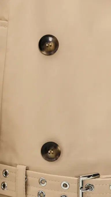 Ganni Double Cotton Belted Jacket Warm Sand | Thumbnail 6