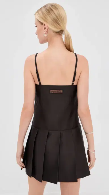 Acne Studios Silk Sleeveless Mini Dress Dark Chocolate Brown 34 | Thumbnail 3