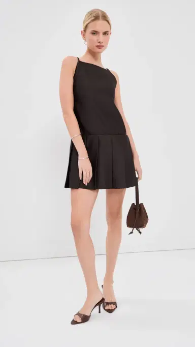 Acne Studios Silk Sleeveless Mini Dress Dark Chocolate Brown 34 | Thumbnail 5
