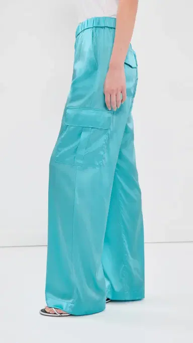 Sprwmn Cargo Silk Pants Baby Blue S | Thumbnail 4