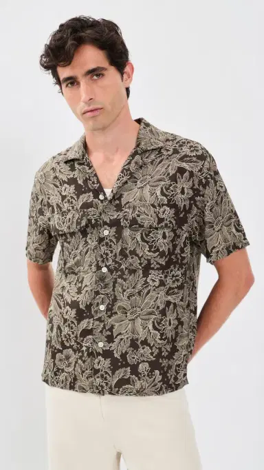 Madewell Button Down Shirt Chocolate Floral M | Thumbnail 2