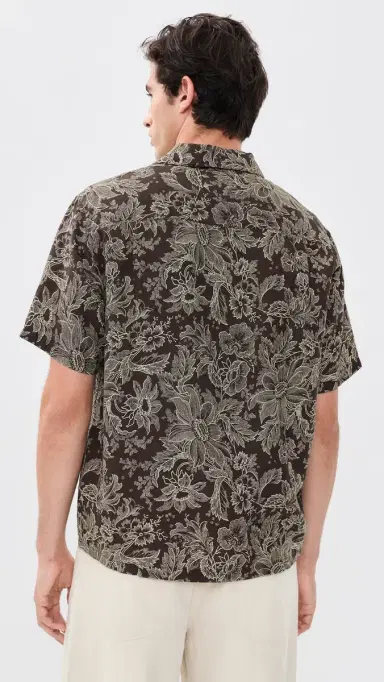 Madewell Button Down Shirt Chocolate Floral M | Thumbnail 3