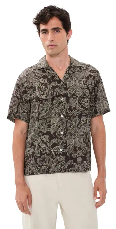 Madewell Button Down Shirt Chocolate Floral M | Thumbnail 1