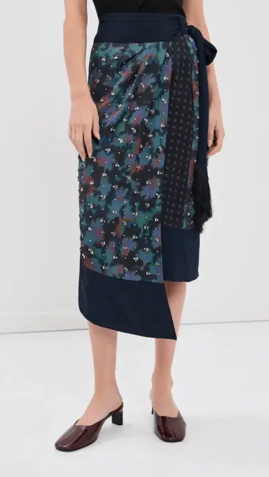 3.1 Phillip Lim Desert Flower Draped Wrap Skirt Midnight Multi | Thumbnail 2 3.1 Phillip Lim Desert Flower Draped Wrap Skirt Midnight Multi | Thumbnail 2