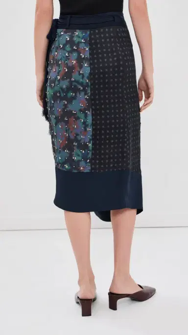 3.1 Phillip Lim Desert Flower Draped Wrap Skirt Midnight Multi | Thumbnail 3 3.1 Phillip Lim Desert Flower Draped Wrap Skirt Midnight Multi | Thumbnail 3