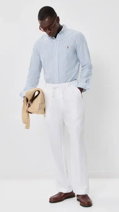 Polo Ralph Lauren Original Label Linen Pleated Relaxed Pants Ceramic White | Thumbnail 5 Polo Ralph Lauren Original Label Linen Pleated Relaxed Pants Ceramic White | Thumbnail 5