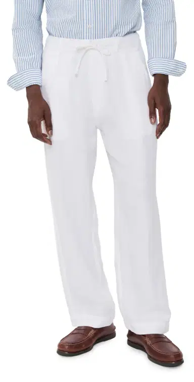 Polo Ralph Lauren Original Label Linen Pleated Relaxed Pants Ceramic White | Thumbnail 1 Polo Ralph Lauren Original Label Linen Pleated Relaxed Pants Ceramic White | Thumbnail 1