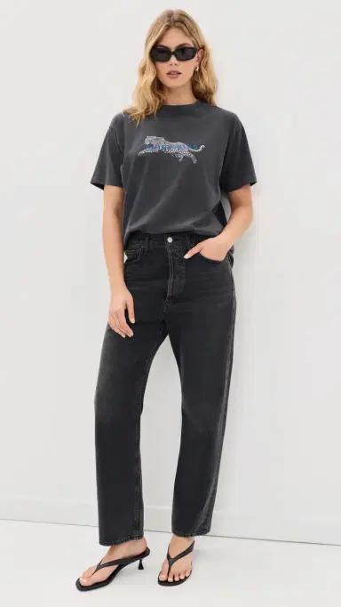 Anine Bing Cade Leopard Tee Washed Black | Thumbnail 5 Anine Bing Cade Leopard Tee Washed Black | Thumbnail 5