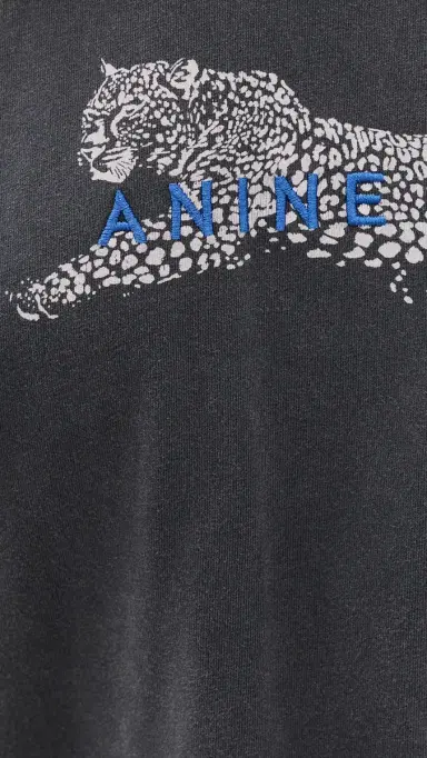 Anine Bing Cade Leopard Tee Washed Black | Thumbnail 6 Anine Bing Cade Leopard Tee Washed Black | Thumbnail 6