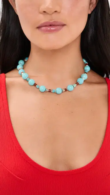 Shashi Dallas Necklace Turquoise One Size | Thumbnail 3