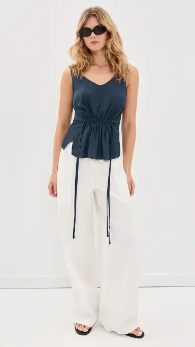 Theory Tie Easy Tank Nocturne Navy P | Thumbnail 5