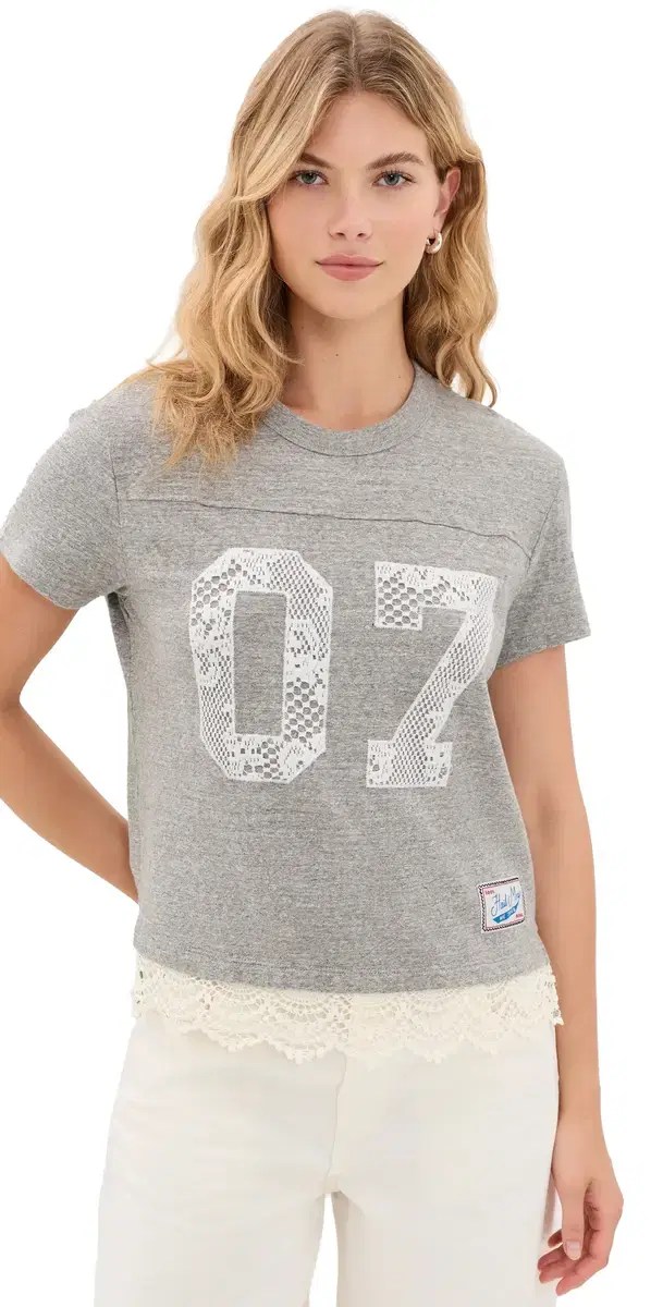 MOTHER The Footballer Tee Heather Grey