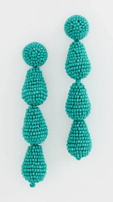 Kenneth Jay Lane Turquoise Seed Bead Earrings Turquoise One Size | Thumbnail 2