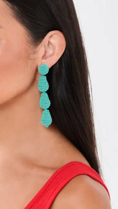 Kenneth Jay Lane Turquoise Seed Bead Earrings Turquoise One Size | Thumbnail 3
