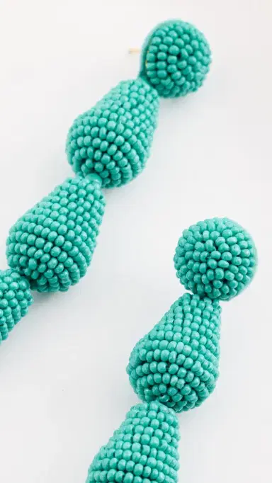Kenneth Jay Lane Turquoise Seed Bead Earrings Turquoise One Size | Thumbnail 4
