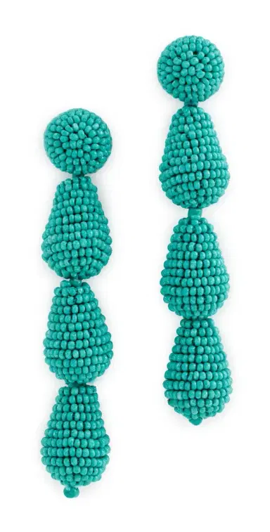 Kenneth Jay Lane Turquoise Seed Bead Earrings Turquoise One Size | Thumbnail 1