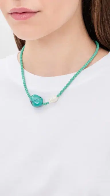 Elizabeth Cole Meiko Necklace Turquoise One Size | Thumbnail 3
