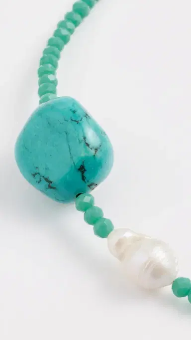 Elizabeth Cole Meiko Necklace Turquoise One Size | Thumbnail 4