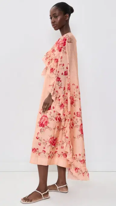 Sea Christina Print Midi Cape Dress Pink | Thumbnail 4 Sea Christina Print Midi Cape Dress Pink | Thumbnail 4