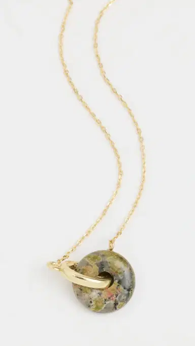 SHASHI Supernova Necklace Gold/Jade One Size | Thumbnail 2
