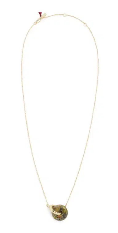 SHASHI Supernova Necklace Gold/Jade One Size | Thumbnail 1