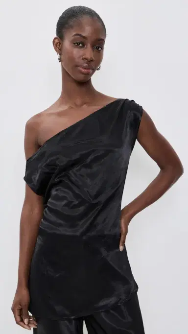 VRG GRL Camille Satin Tunic Top Black | Thumbnail 2 VRG GRL Camille Satin Tunic Top Black | Thumbnail 2